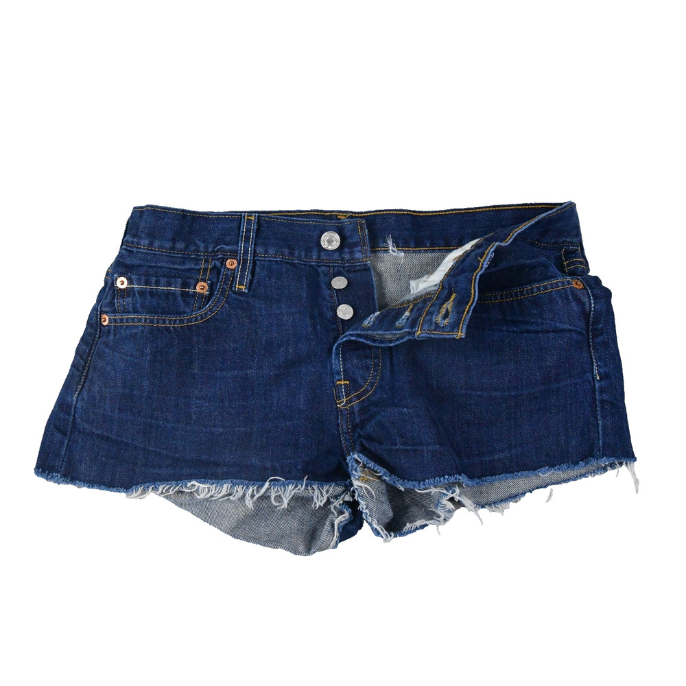 Levis 501 Woman's (30x1) Shorts Button Fly Blue Denim